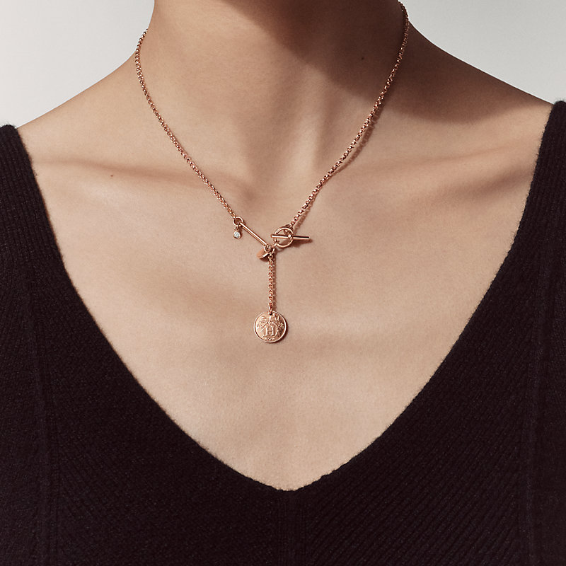 【エレガントに】HERMES Pendente Amulette Hermes Ex-Libris HERMES Amulettes Ex-Libris Pendant Necklace 925 Sterling